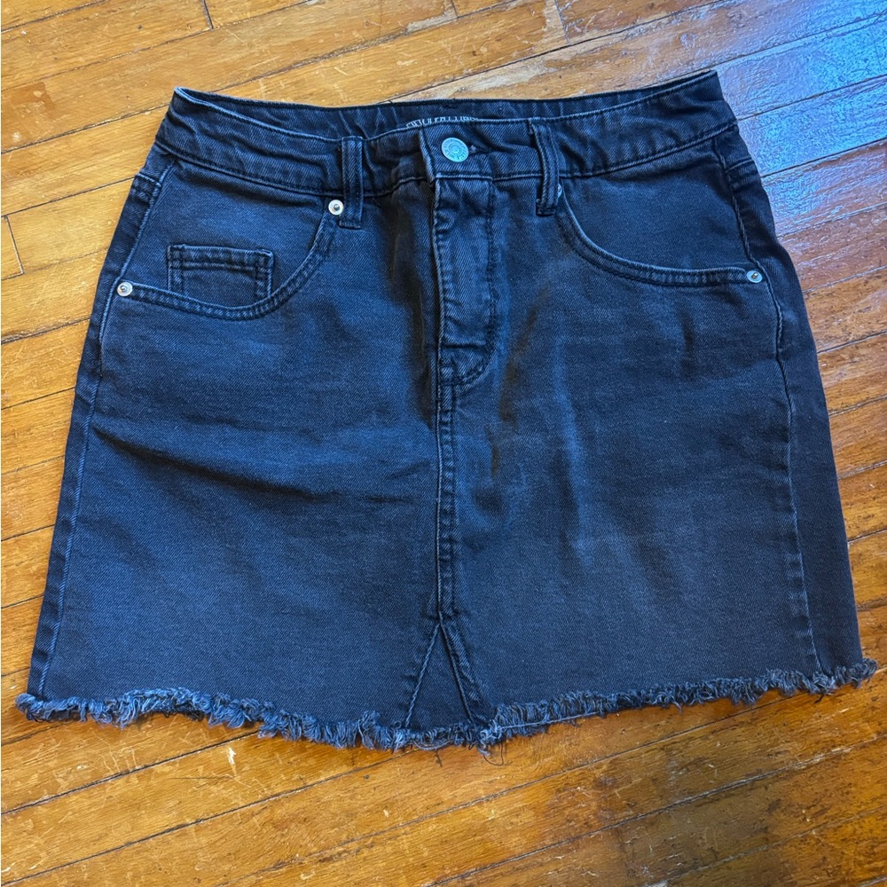 Wild Fable Black Frayed Hem Mini Skirt